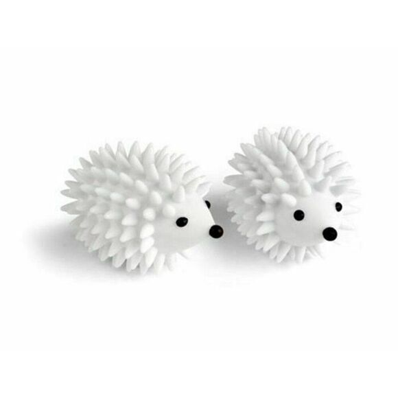 Kikkerland White Hedgehogs Dryer Buddies Set of 2 Softens Fabric Naturally NIB - Picture 3 of 4